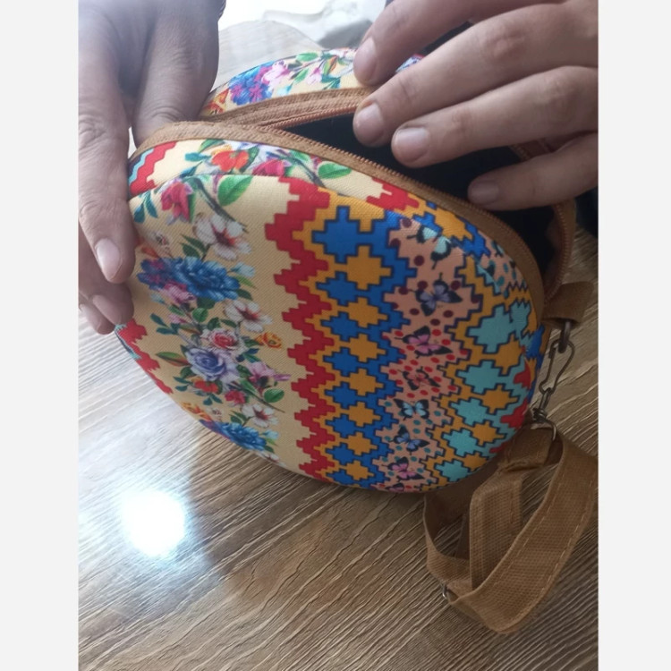 کیف دوشی زنانه جنس ترمه گرد جا دار