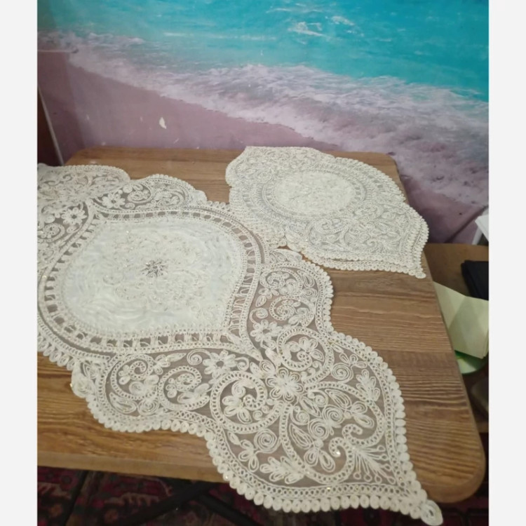 رومیزی سه تیکه جنس دانتل