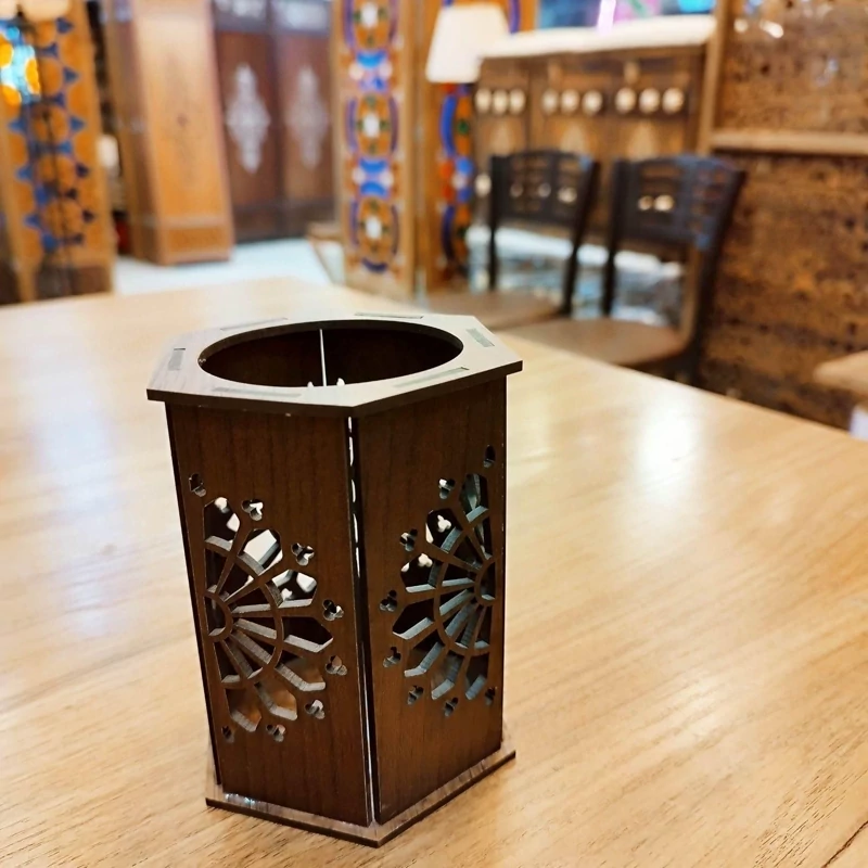 جا مدادی چوبی شش ضلعی بسته یک عددی