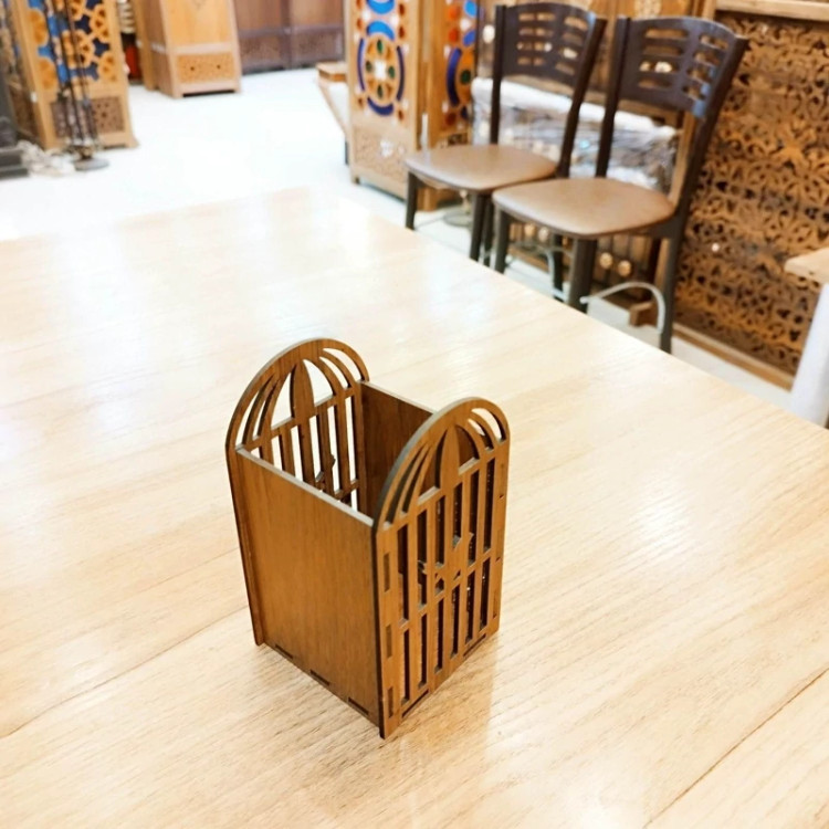 جا مدادی چوبی طرح قفس بسته یک عددی