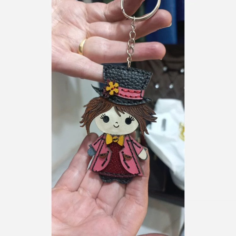 جا کلیدی جنس چرم طبیعی گاوی دختر شکارچی