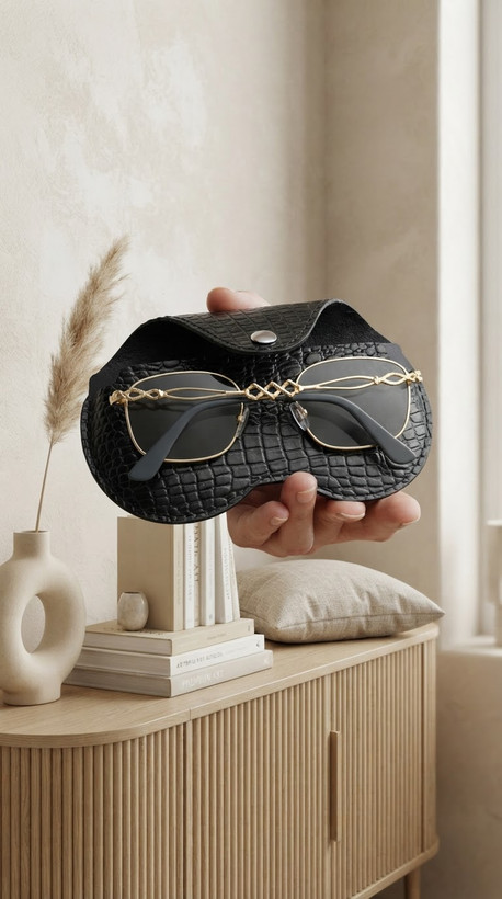 جا عینکی چرم گاوی طبیعی بسته یک عددی